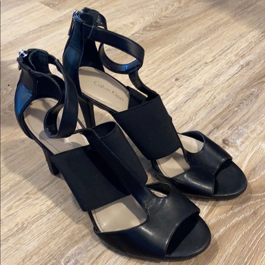 Calvin Klein Black Strappy Heels